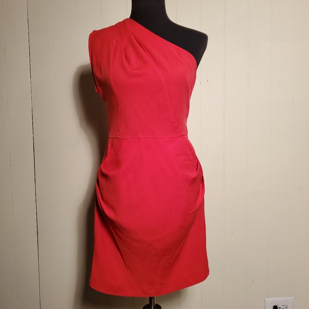 Spotlight by Warehouse Red One Shoulder Short Dress UK 10 = US 6